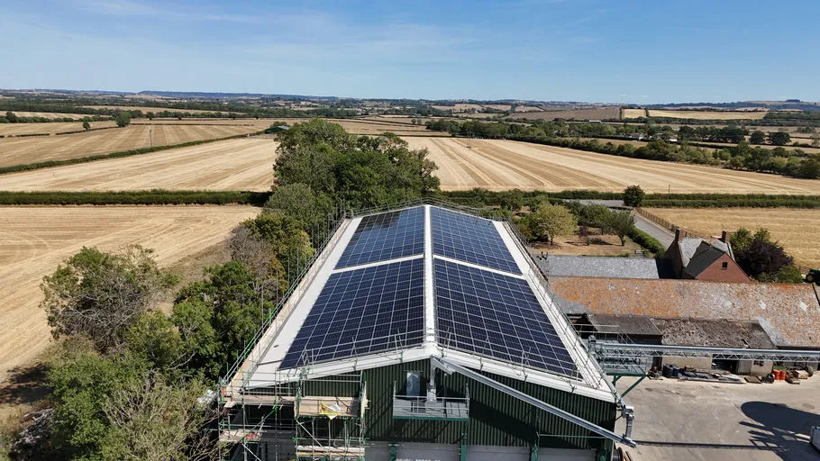A 219 kWp rooftop solar array across the barns of a working farm in south Warwickshire - photo 2